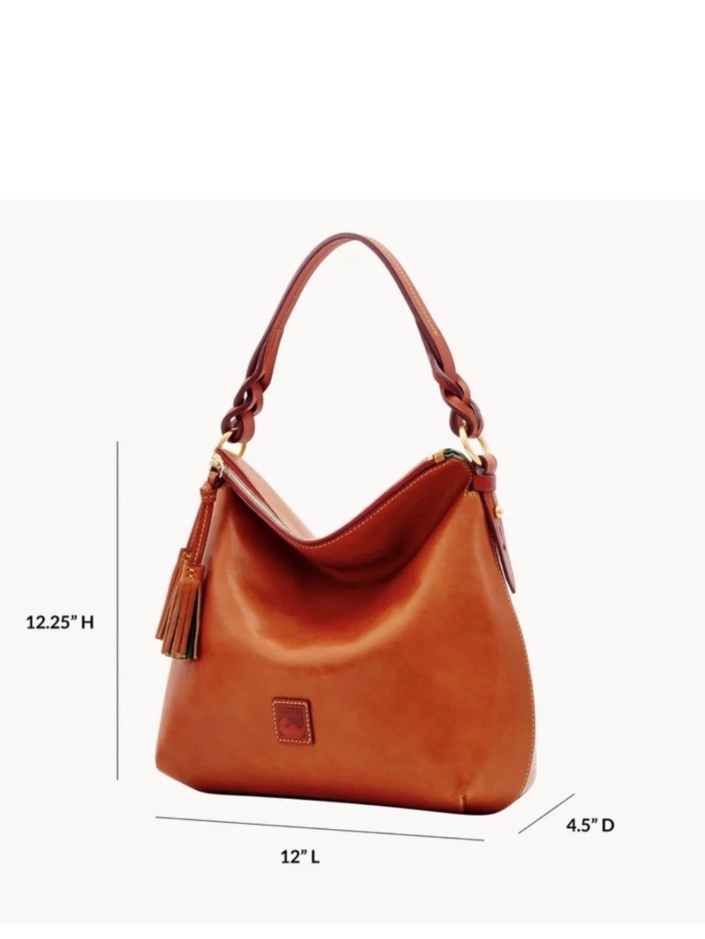 Dooney & Bourke Florentine Chestnut Brown Leather Shoulder Hobo twist strap - Picture 8 of 8